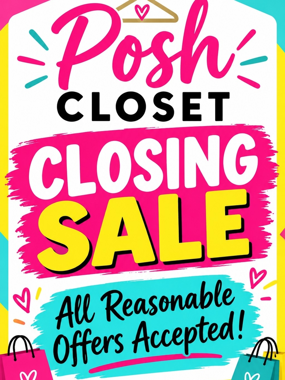 Closet Bright Pink, Yellow & Teal Closing Sale Door Mat